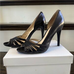 Elegant Black Peep-Toe Heels